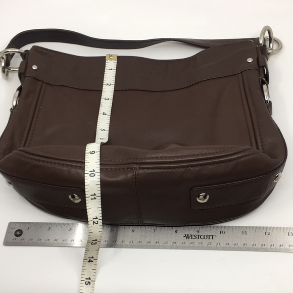 Coach Hobo Zoe F14707 Brown Leather Shoulder Bag with silver tone hardware - Picture 17 of 17